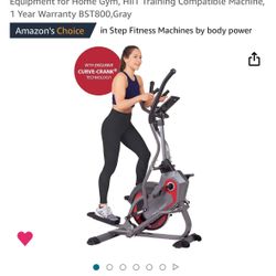 2 in 1 Elliptical Machine & Stair Stepper Trainer with Curve-Crank Technology