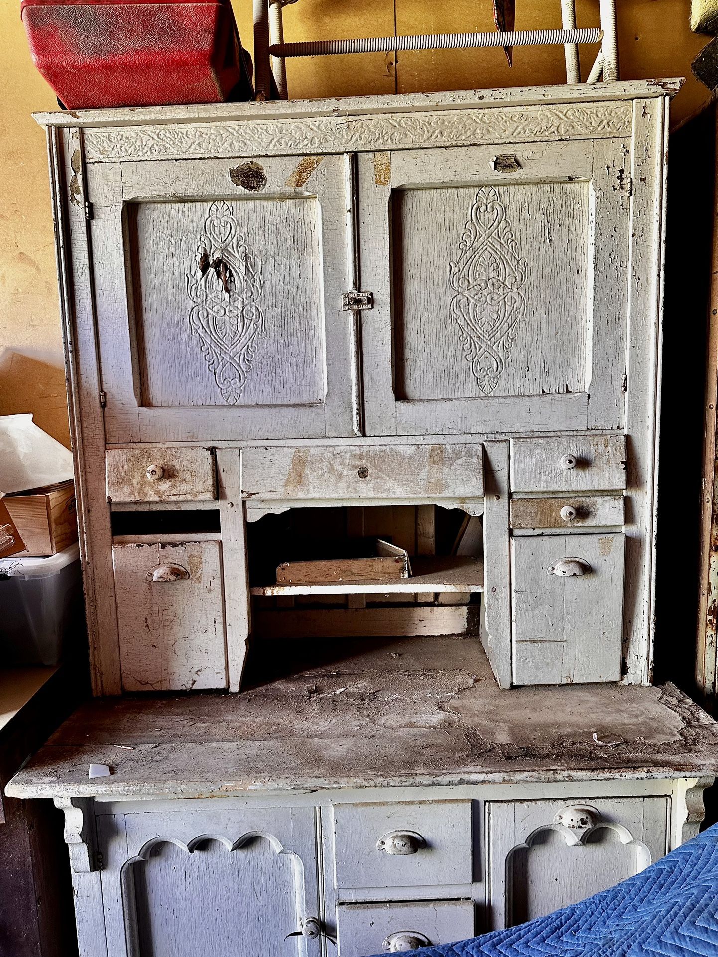 Vintage - Antique Farmhouse hutch - Amish Hoosier Cabinet Hutch