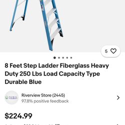 Brand New With Tag On It 8 Foot Heavy Duty, Fiberglass Werner Ladder