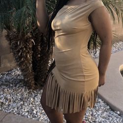 Suede Fringe Dress 👗 