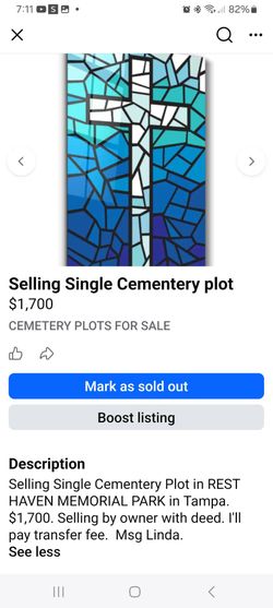 Selling Single Cementery Plot