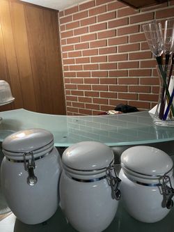 3 White Canister Set