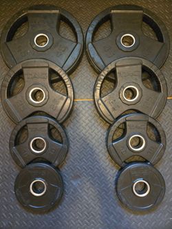 (170lb) 5lb, 10lb, 25lb, and 45lb TAG Rubber Coated Olympic Weight Plates