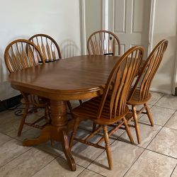 Wooden Table W/ 5 Chairs 