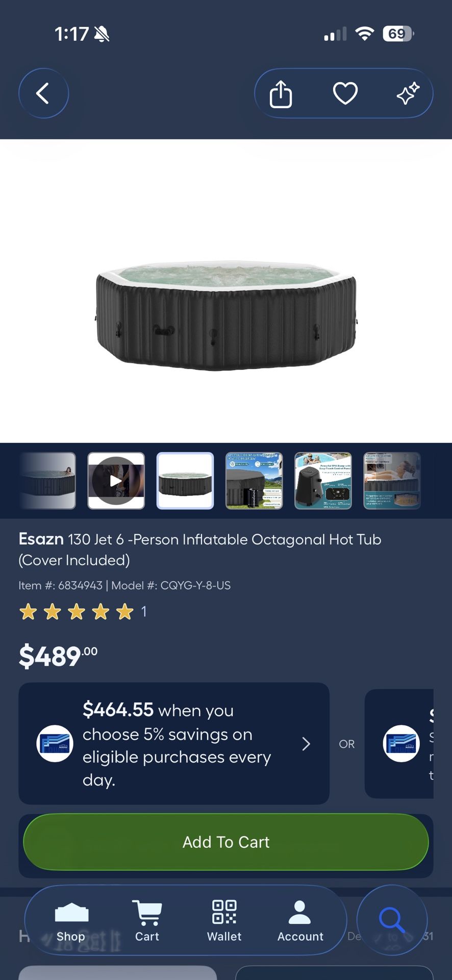 JET 6 PERSON HOT TUB 