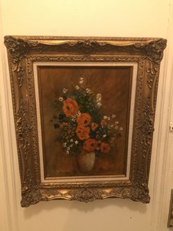 An Oil Painting Floral Still Life Signed " De Martino" 28" x  23"