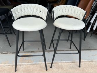 Clearance! Brand new set of two counter height, 26 inch to the seat Bar stools. Only $80. Very classy and comfortable. Easy to clean. Also have lots o