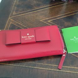 Leather Red Wallet Kate Spade NEW