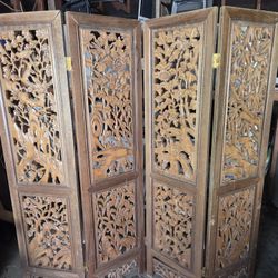 Solid Wood Hand Carved Room Divider 6ft X 6ft