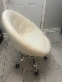 White leather chair
