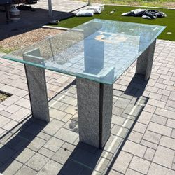 Glass And Stone Kitchen Table