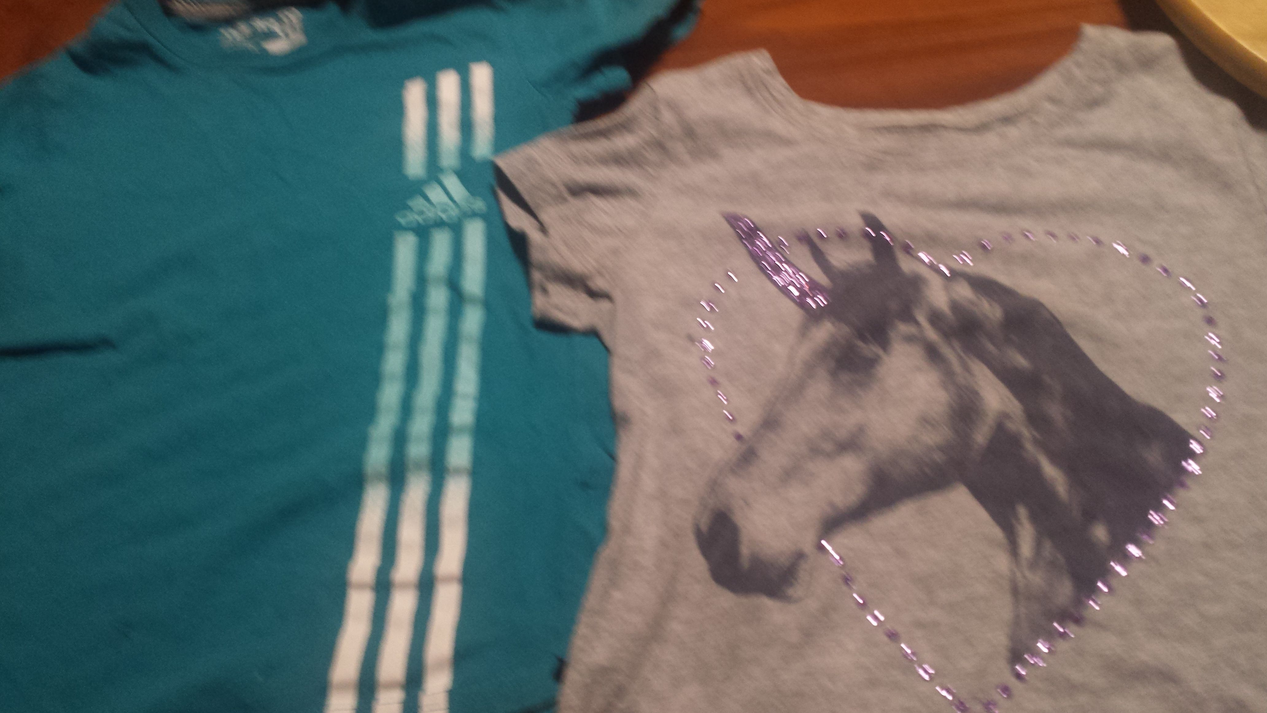 Girls adids shirt 10/12 & horse shirt