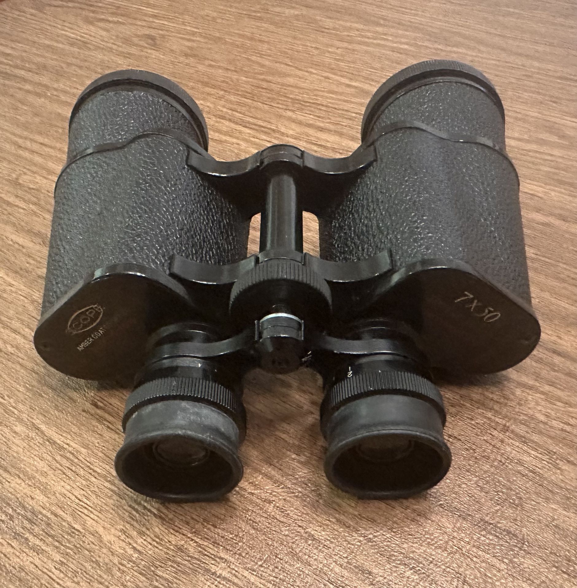 Vintage Scope Binoculars No. 3805 Amber Coated Optics