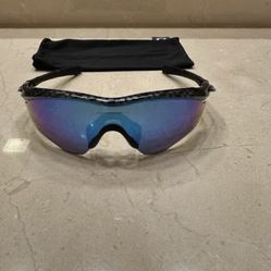 OAKLEY M2 Frame Carbon Fiber/Prizm Sapphire Non Polarized Mens Sunglasses Preown