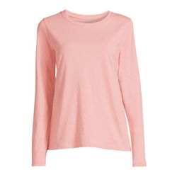  New Classic Crew Neck Long Sleeve Tee T Shirt  Top  Rose Pink Women's S /Small  Blouse