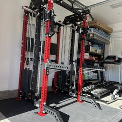 PRO SERIES Ultimate 3-1 Half Rack Functional Trainer w/Smith Machine Bar | 400lb Stack | Gym Equipment | Fitness | Commercial | Squat Rack 