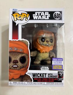 Star Wars Wicket with Slingshot Funko Pop ComicCon 2023 Exclusive