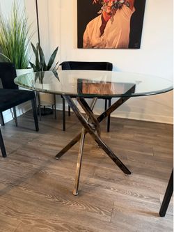 Glass dining table