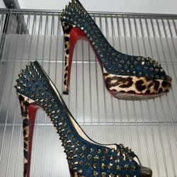 Blue Leopard Print Christian Louboutins 