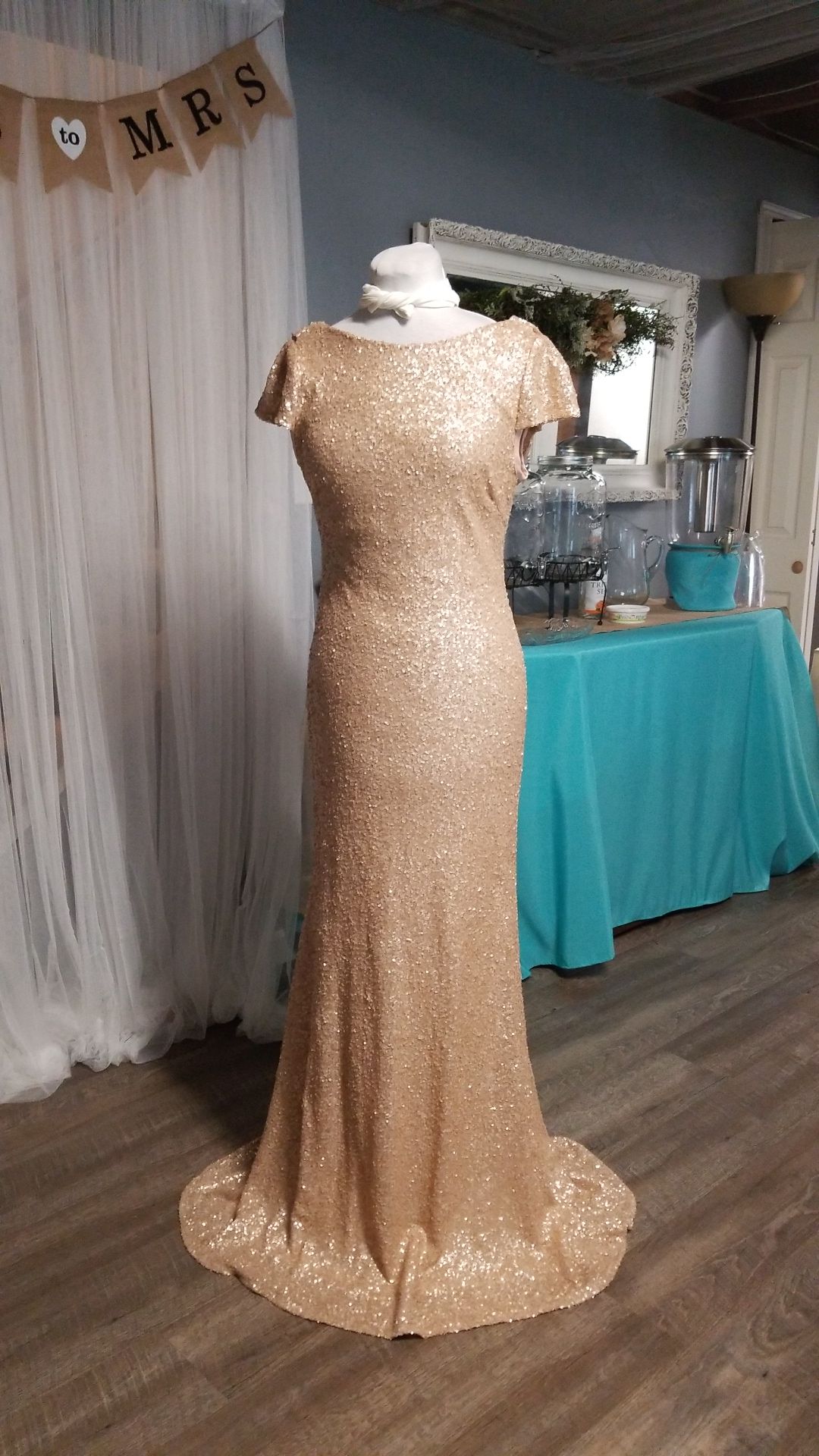 Sorella Vita style 8718 Wedding, Bridesmaid or Mother of the bride dress size 12 color Rose Gold