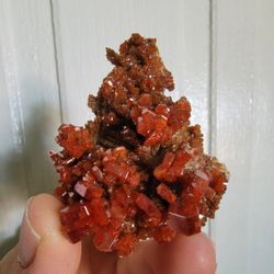 Bright Red Vanadinite Crystals On Matrix - Minerals