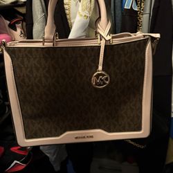 Michael Kors Purse Pink And Brown 