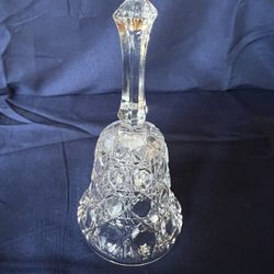 Vintage crystal glass bell, cut  button design 