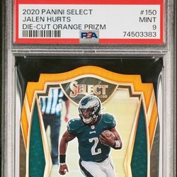 2020 Select Diecut Orange Jalen Hurts RC PSA 9