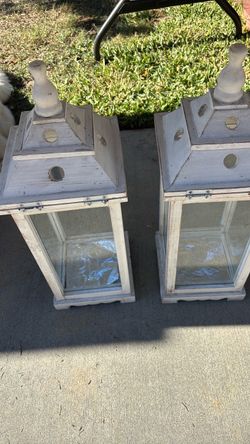 4 wooden lantern $10ea