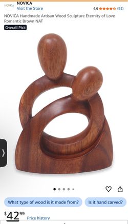 NOVICA Handmade Wood Sculpture Eternity of Love