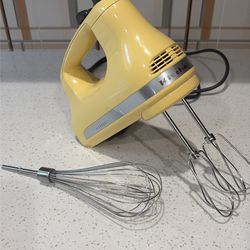 Yellow kitchen aid 5 speed hand mixer