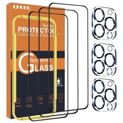 QHOHQ for iPhone 16 Pro Max Screen Protector with Camera Lens Protector, [Military Grade Shatterproof], Top 9H+ Tempered Glass, Full Edge Coverage, Ul