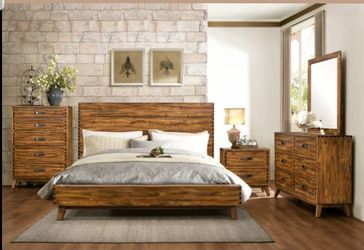 AVAILABLE 3PCS QUEEN BEDROOM SET (BED, DRESSER AND MIRROR) $53 DOWN PAYMENT