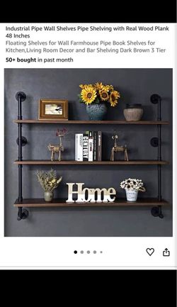 Industrial pipe Wall Shelves