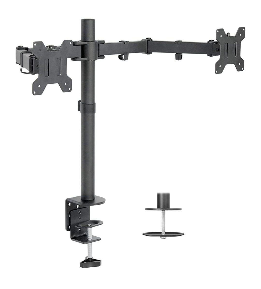 Dual LCD Monitor Desk Mount Stand Heavy Duty Fully Adjustable fits 2 /Two Screens up to 27"