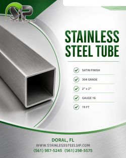 304 Stainless Steel Square Tube 2x2 19ft