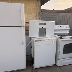 3 Set Refrigerator Stove And Range Dishwasher 
