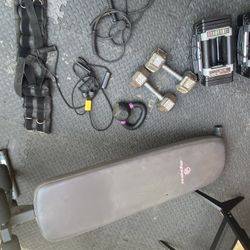 Home Gym bundle - Powerblocks, Dumbbells, Resistance Bands, Ab/crunch Board, Kettlebell, Ankle Weight 