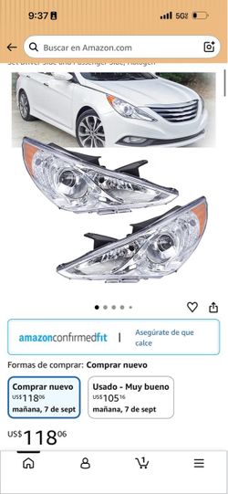 Hyundai Sonata Halogen Headlight Set Driver and Passenger Side