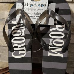Men’s groom flip flops bachelor party Wedding gag gift fits up to size 10 #flipflops #gaggift #groom #bachelorparty 