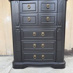 Gorgeous black & gold tallboy dresser by Thomasville