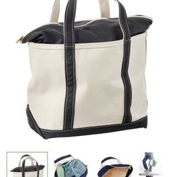Large LL Bean Blk/cream