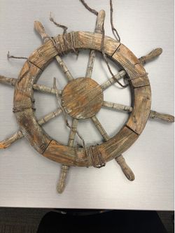 Large nautical ship wheel