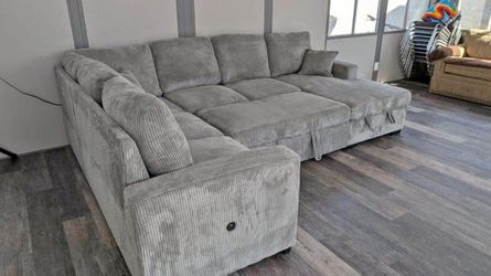 New Sleeper Sectional with USB & Storage - $1,050