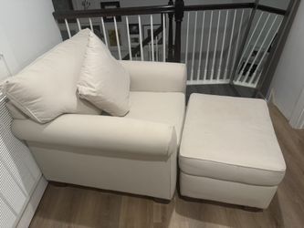 Kevin Charles Fabric Chair & Ottoman