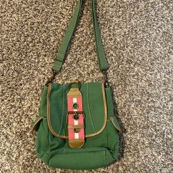 Green Canvas Tote Converts To Backpack Purse 
