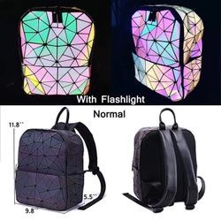 Holographic Geometric Luminous Party Backpack 
