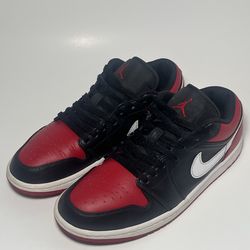 Air Jordan 1 Low Black/White/Gym Red Size M 8.5 Style 553558-066