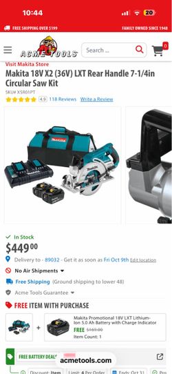 Makita 18V X2 36V LXT 7-1/4in Circular Saw Kit