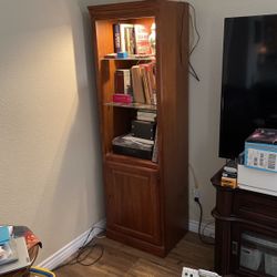 Two Tower Shelf Book Case Display Cabinets With Light Oak Wood Glass Shelves 